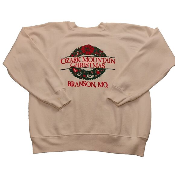 VTG Ozark Mountain Christmas Branson Missouri Sweatshirt Womens Size Large - Picture 2 of 8